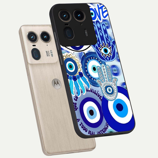 Evil Eyes Dream phone case For Moto Edge 50 Ultra showing premium glass back cover with detailed artwork