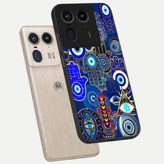 Mystic Palm Guard phone case For Moto Edge 50 Ultra showing premium glass back cover with detailed artwork