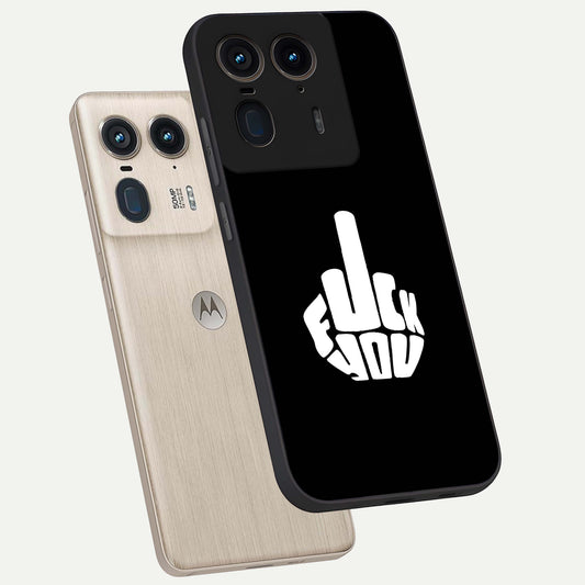 Rebel Mode On phone case For Moto Edge 50 Ultra showing premium glass back cover with detailed artwork