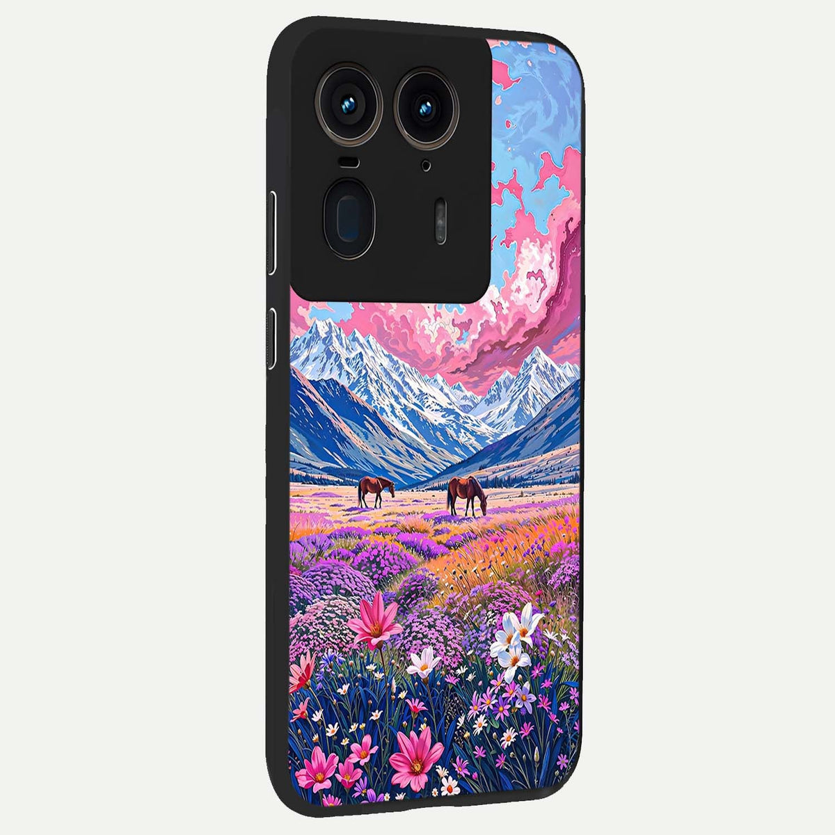 Blossom Valley Dream back cover For Moto Edge 50 Ultra slim fit glass case with vibrant aesthetic design