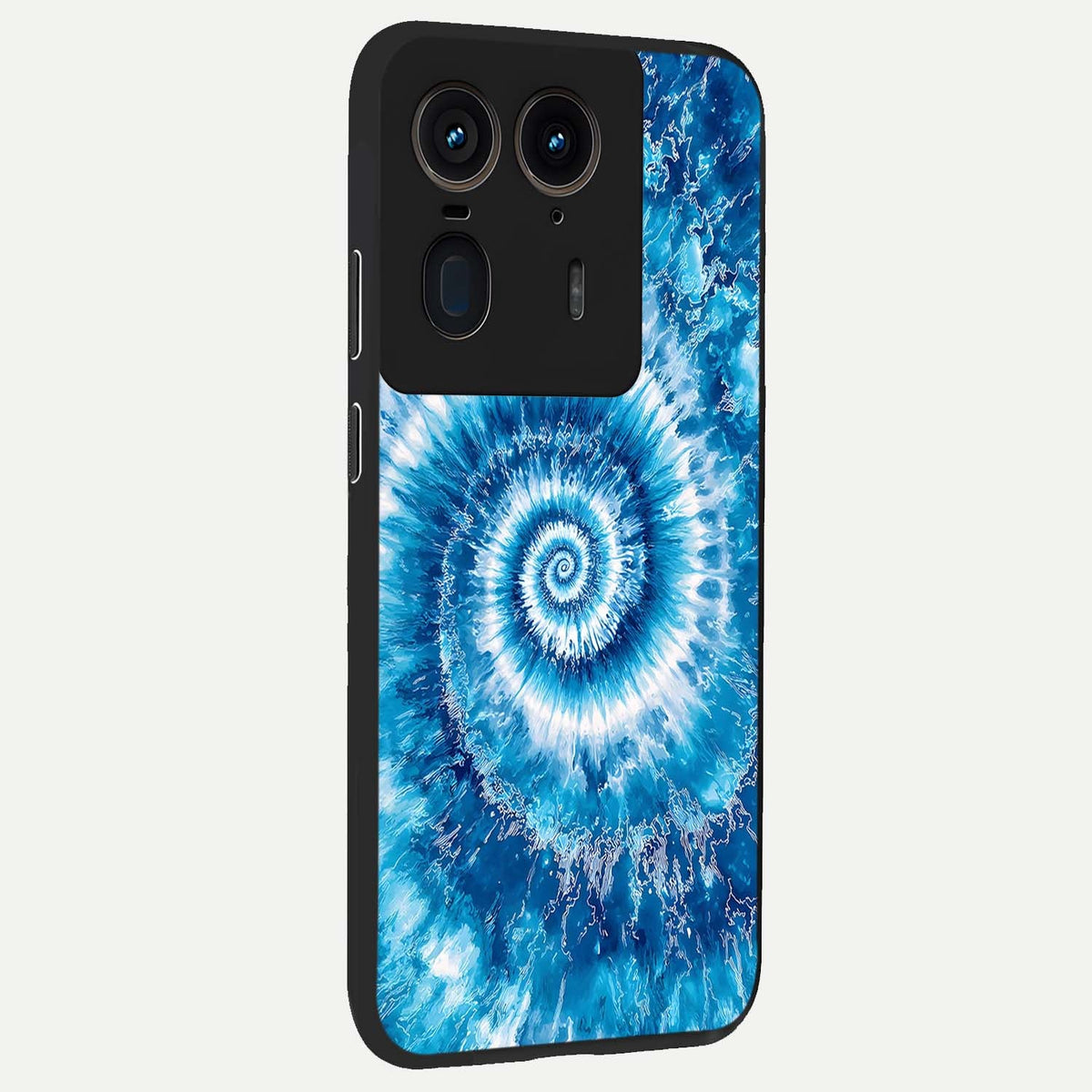 Blue Galaxy Wave back cover For Moto Edge 50 Ultra slim fit glass case with vibrant aesthetic design