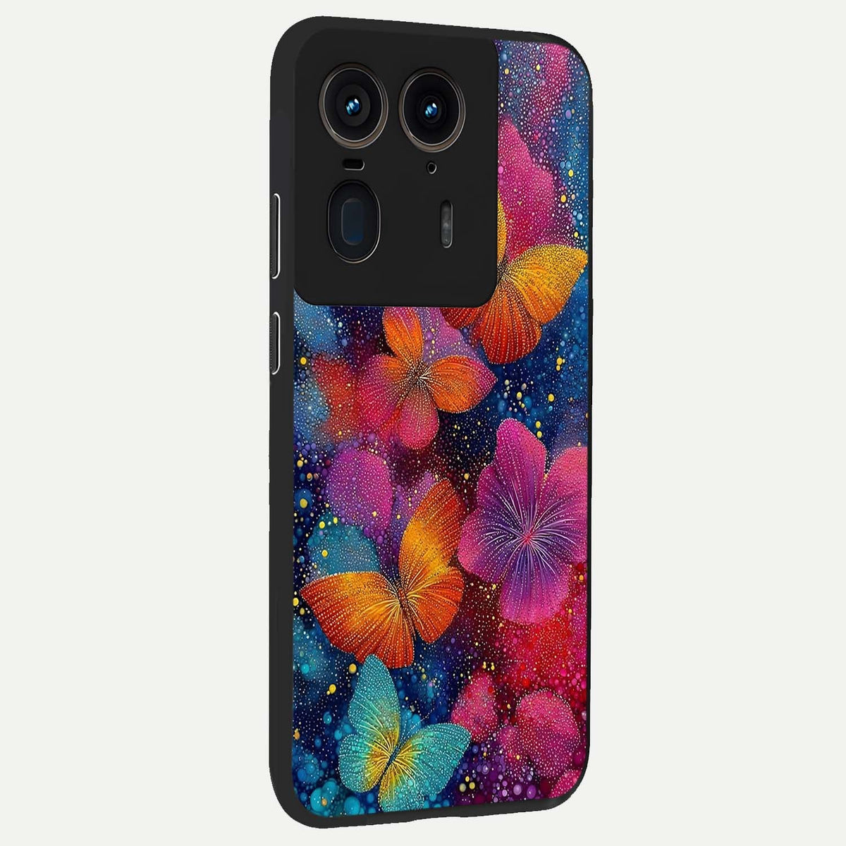 Butterfly Dream Mist back cover For Moto Edge 50 Ultra slim fit glass case with vibrant aesthetic design