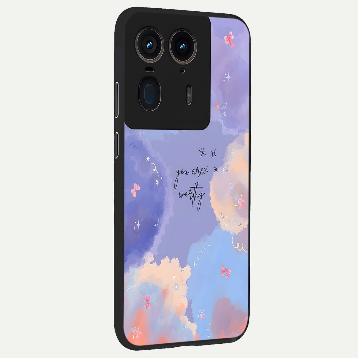 Celestial Cloud Magic back cover For Moto Edge 50 Ultra slim fit glass case with vibrant aesthetic design