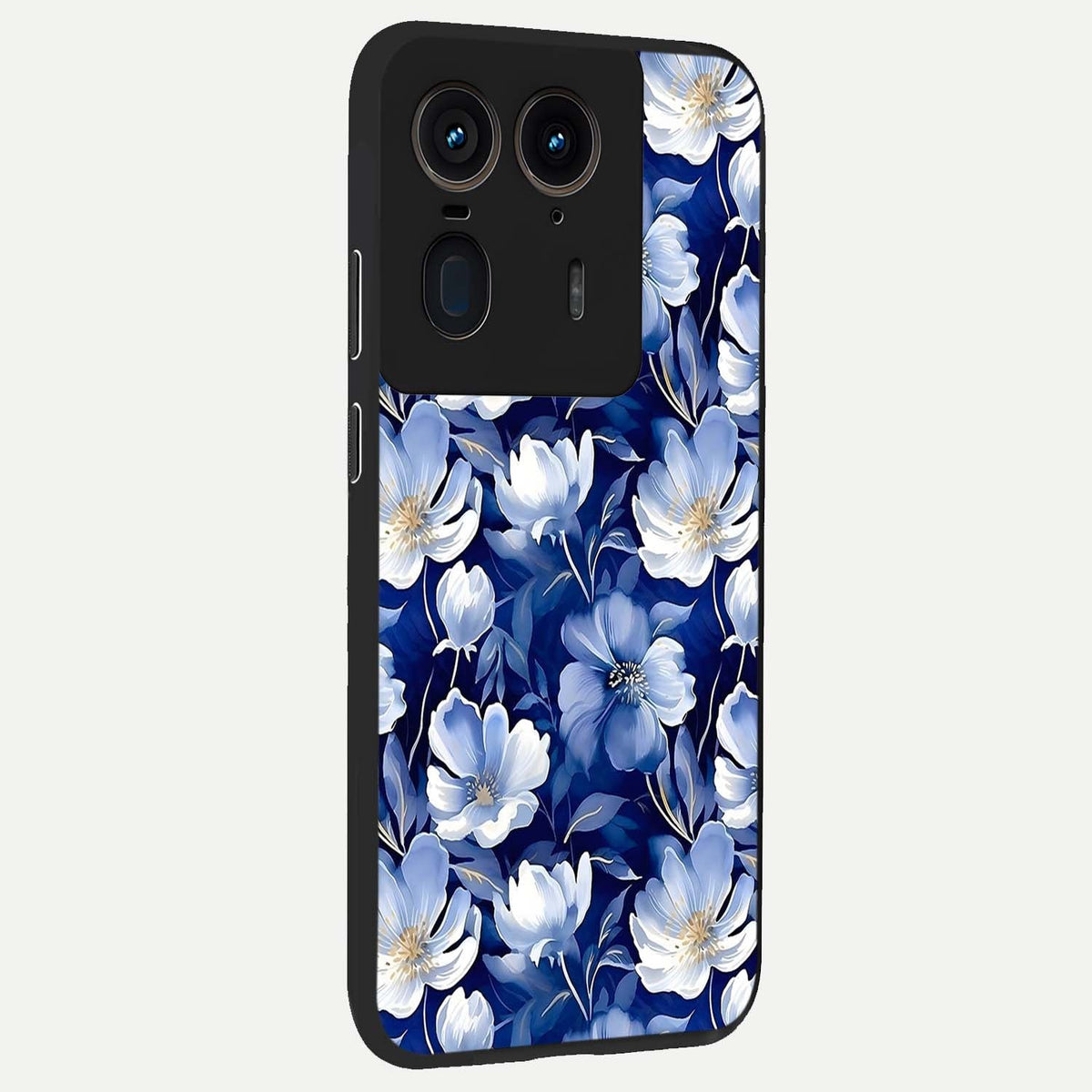 Cute Floral Patterns back cover For Moto Edge 50 Ultra slim fit glass case with vibrant aesthetic design