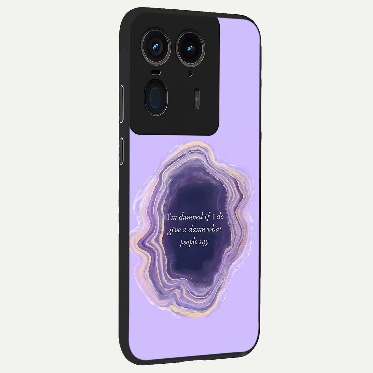Damned People Quote back cover For Moto Edge 50 Ultra slim fit glass case with vibrant aesthetic design