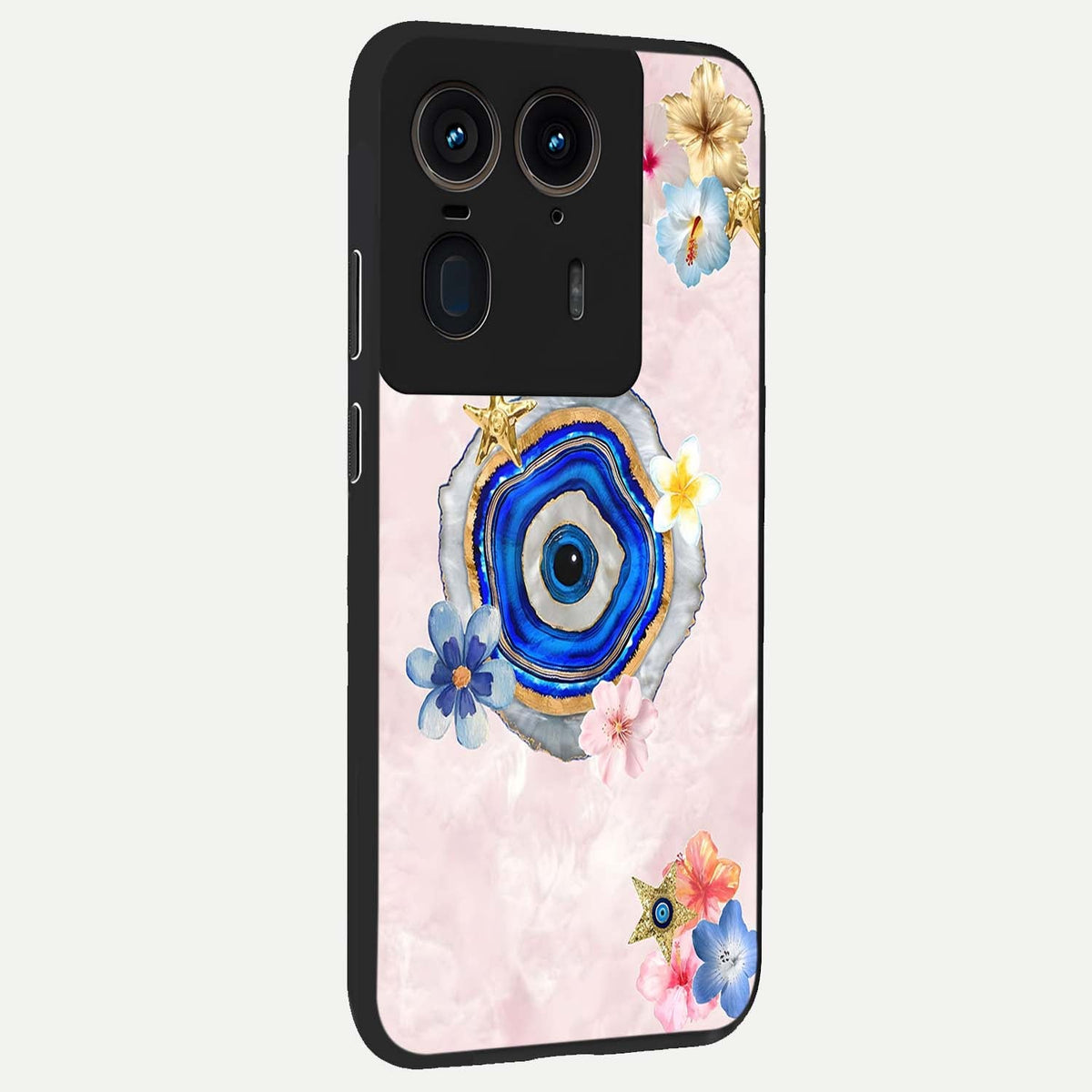 Divine Aura Bloom back cover For Moto Edge 50 Ultra slim fit glass case with vibrant aesthetic design