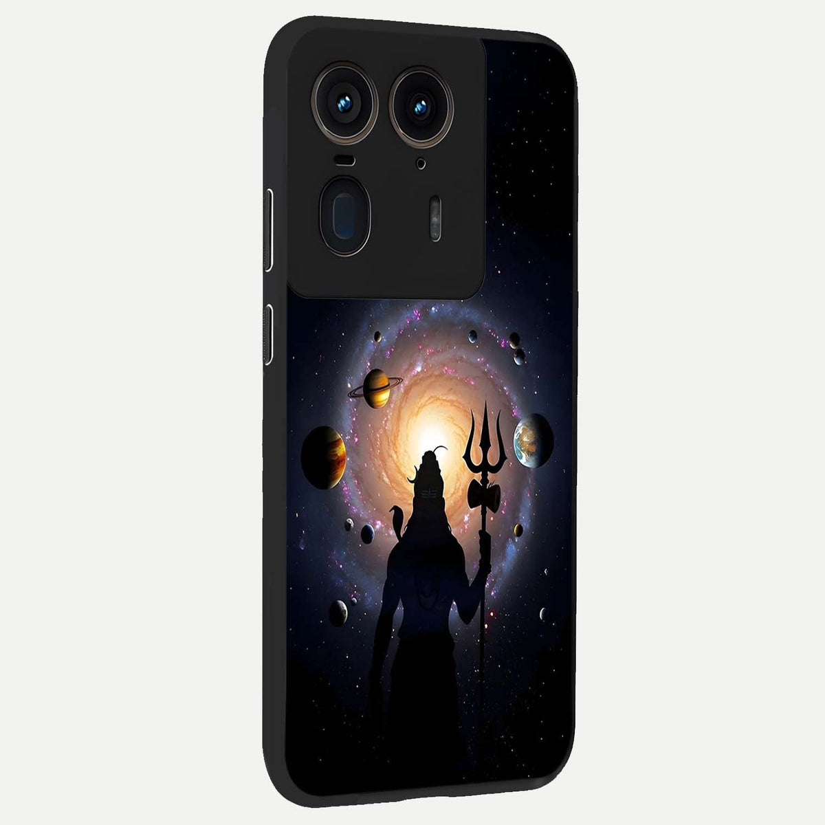 Galactic Shiva Vision back cover For Moto Edge 50 Ultra slim fit glass case with vibrant aesthetic design