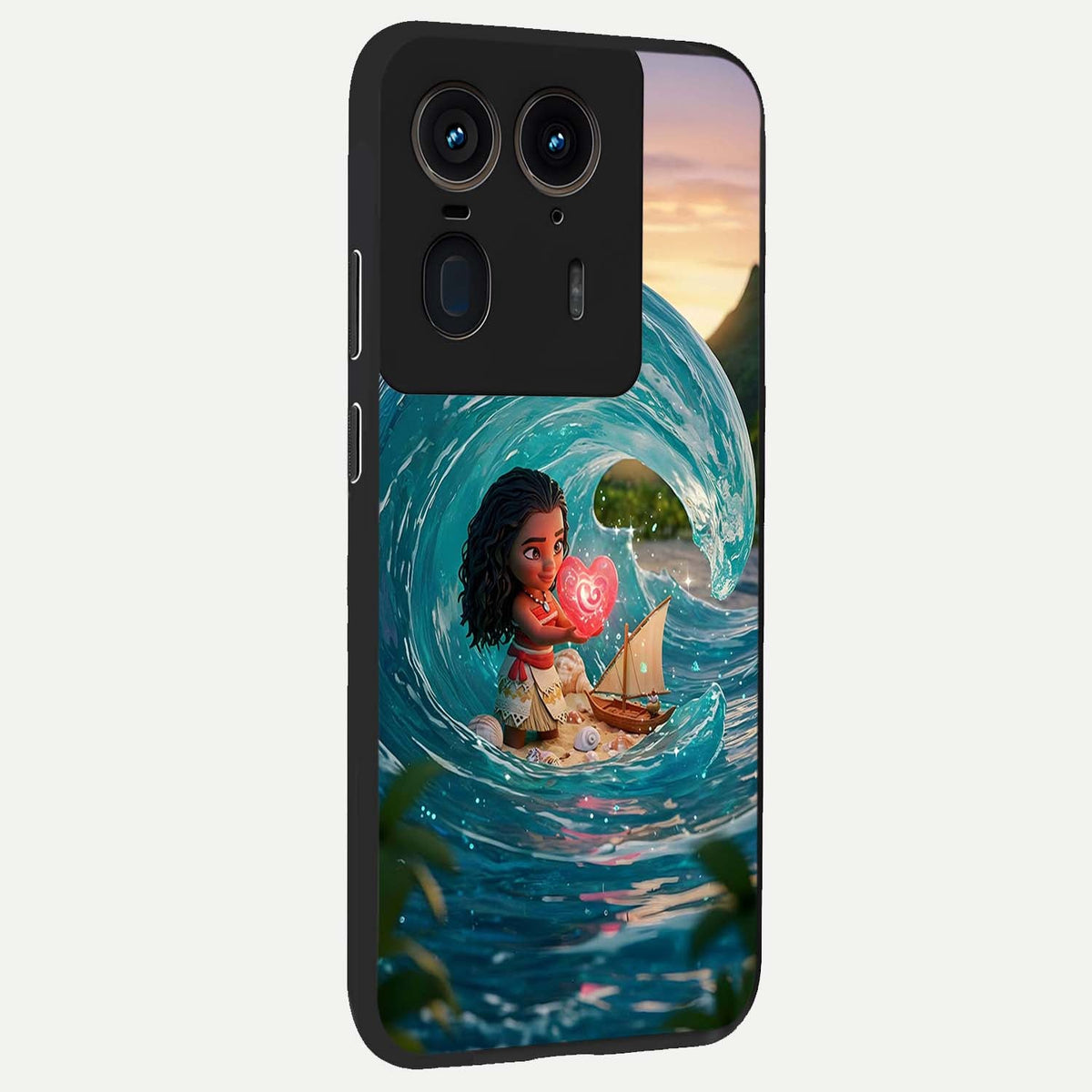 Heart of Ocean back cover For Moto Edge 50 Ultra slim fit glass case with vibrant aesthetic design