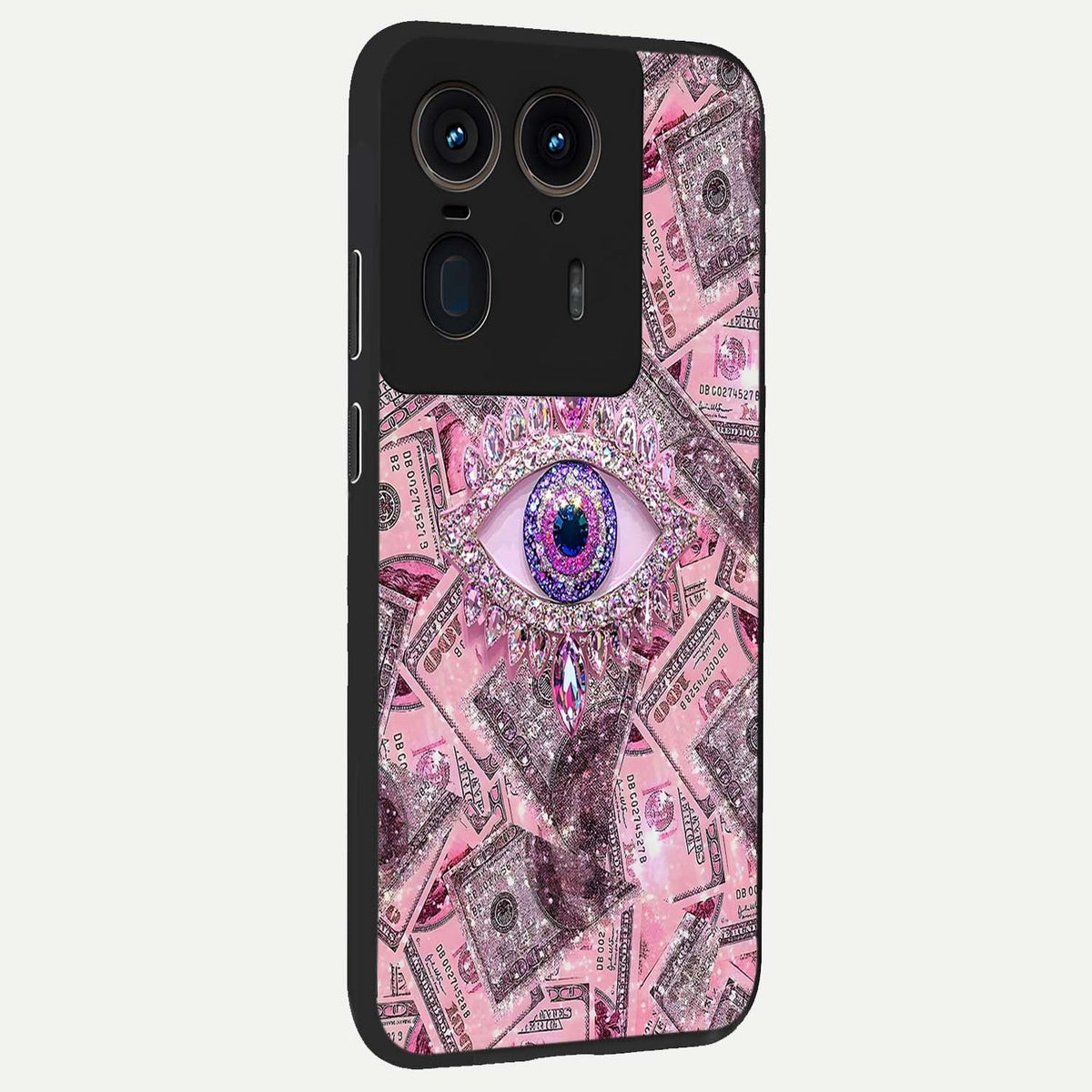 Money Eye Luxe back cover For Moto Edge 50 Ultra slim fit glass case with vibrant aesthetic design