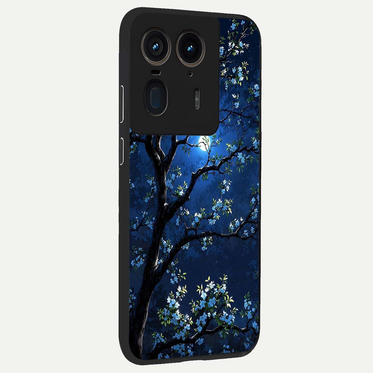 Mystic Floral Night back cover For Moto Edge 50 Ultra slim fit glass case with vibrant aesthetic design