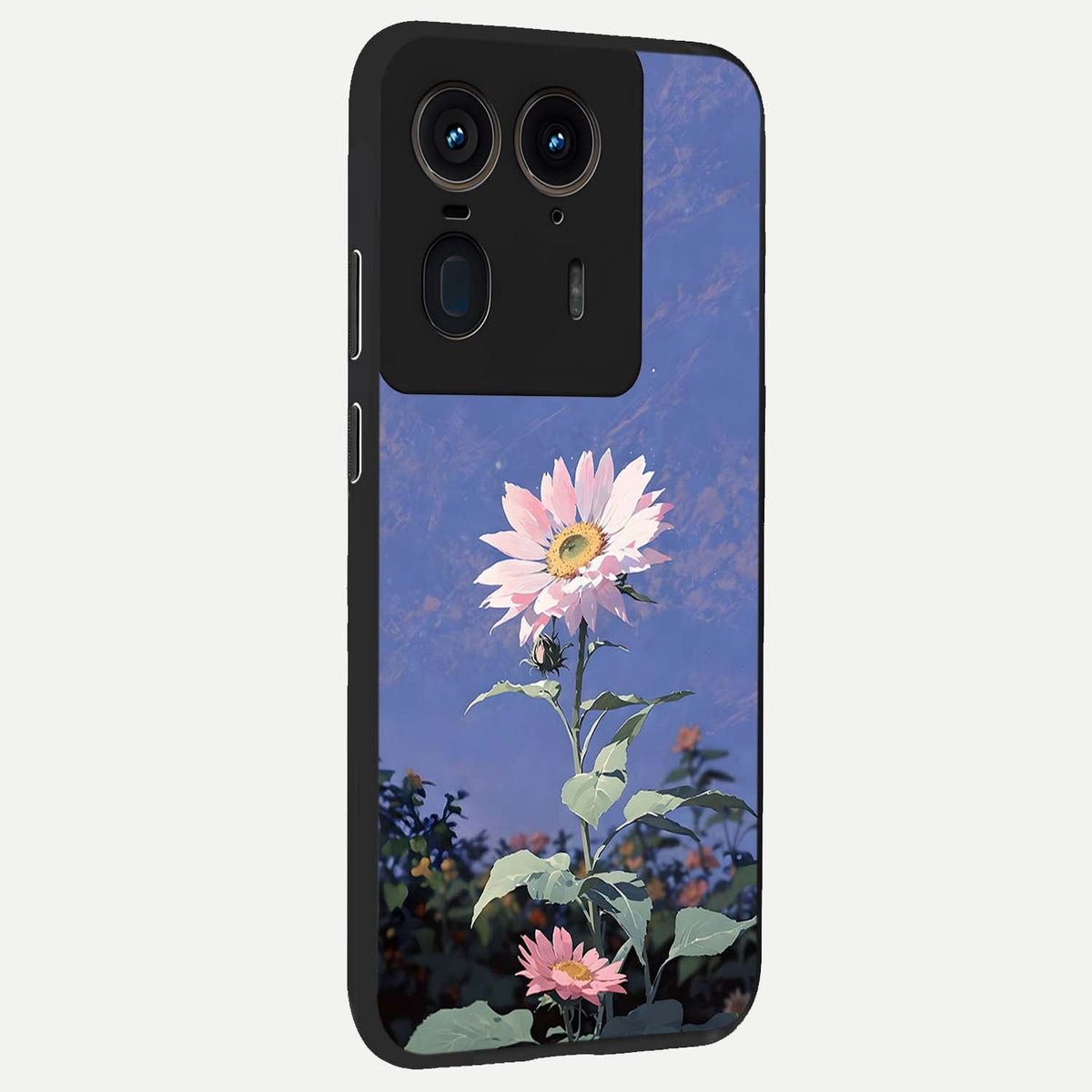 Pink Shells Outline back cover For Moto Edge 50 Ultra slim fit glass case with vibrant aesthetic design