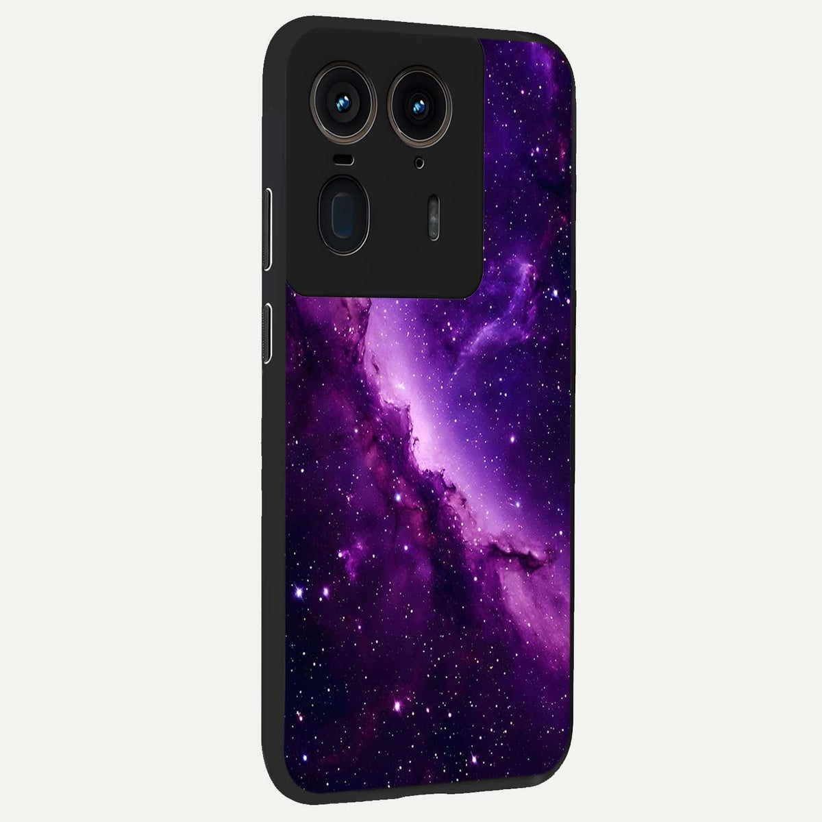 Purple Shade Sky back cover For Moto Edge 50 Ultra slim fit glass case with vibrant aesthetic design