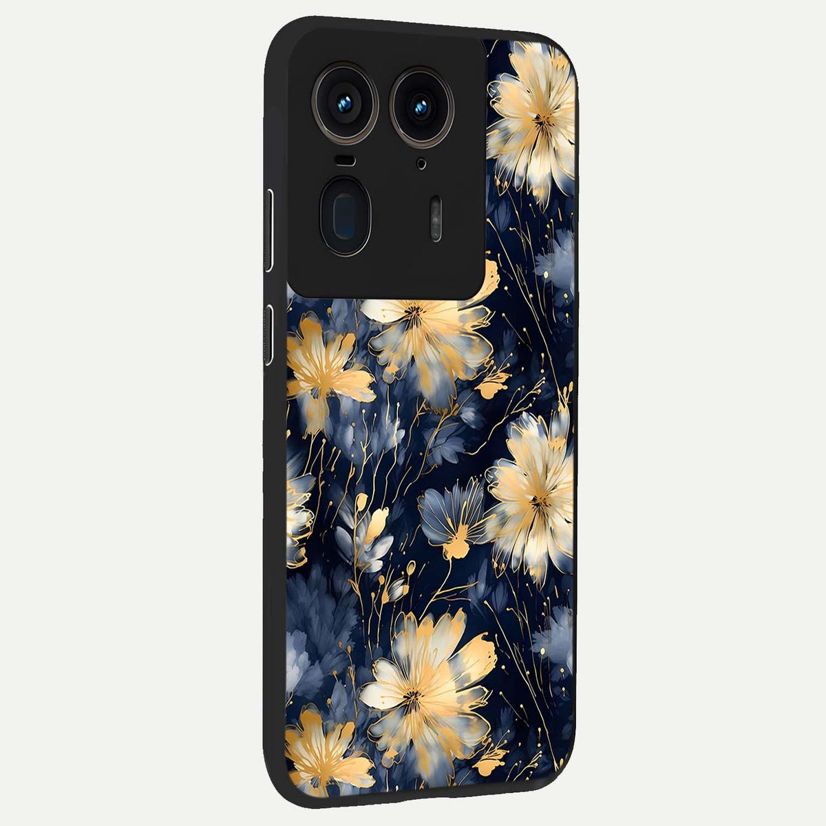 Royal Petal Dream back cover For Moto Edge 50 Ultra slim fit glass case with vibrant aesthetic design