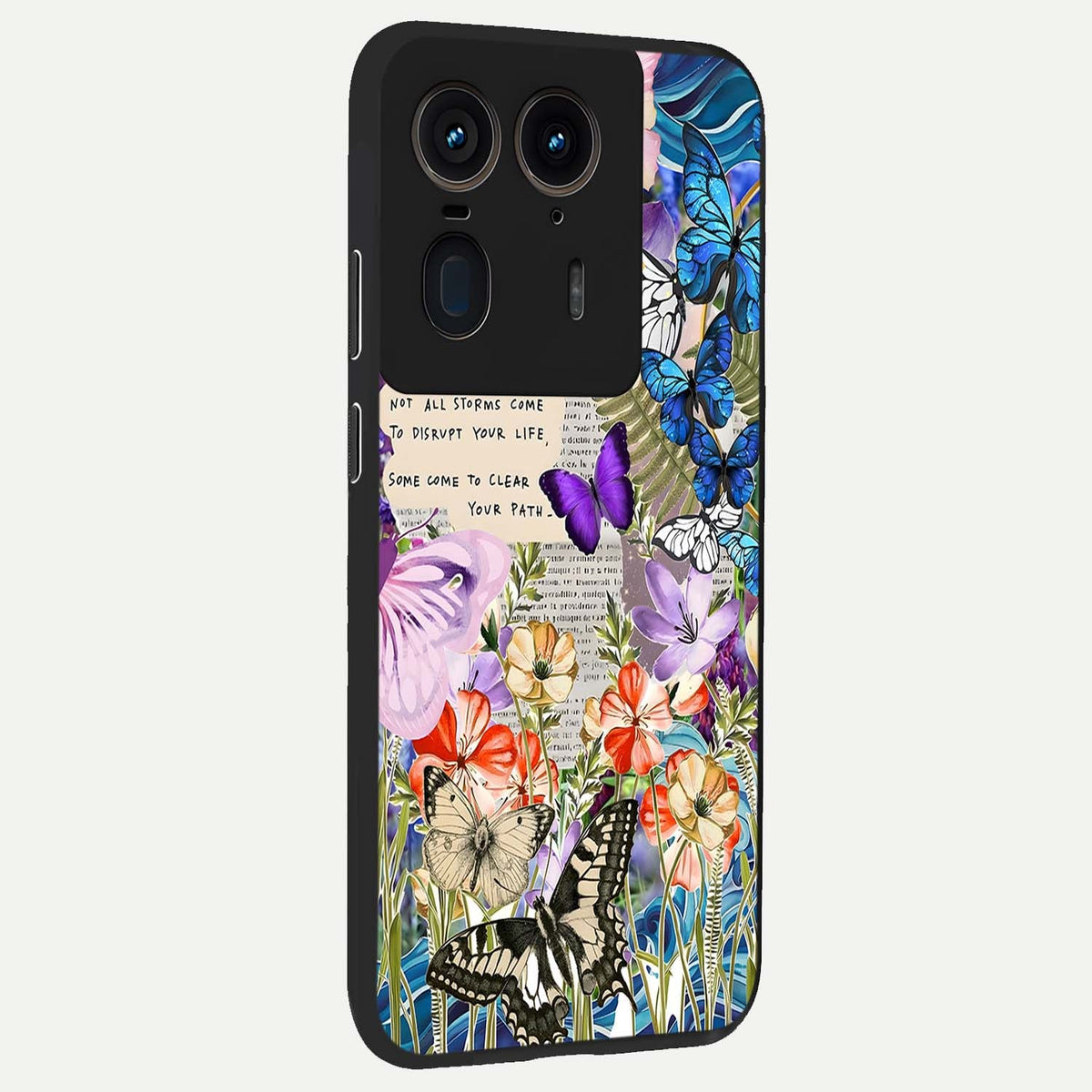 Storm Path Bloom back cover For Moto Edge 50 Ultra slim fit glass case with vibrant aesthetic design