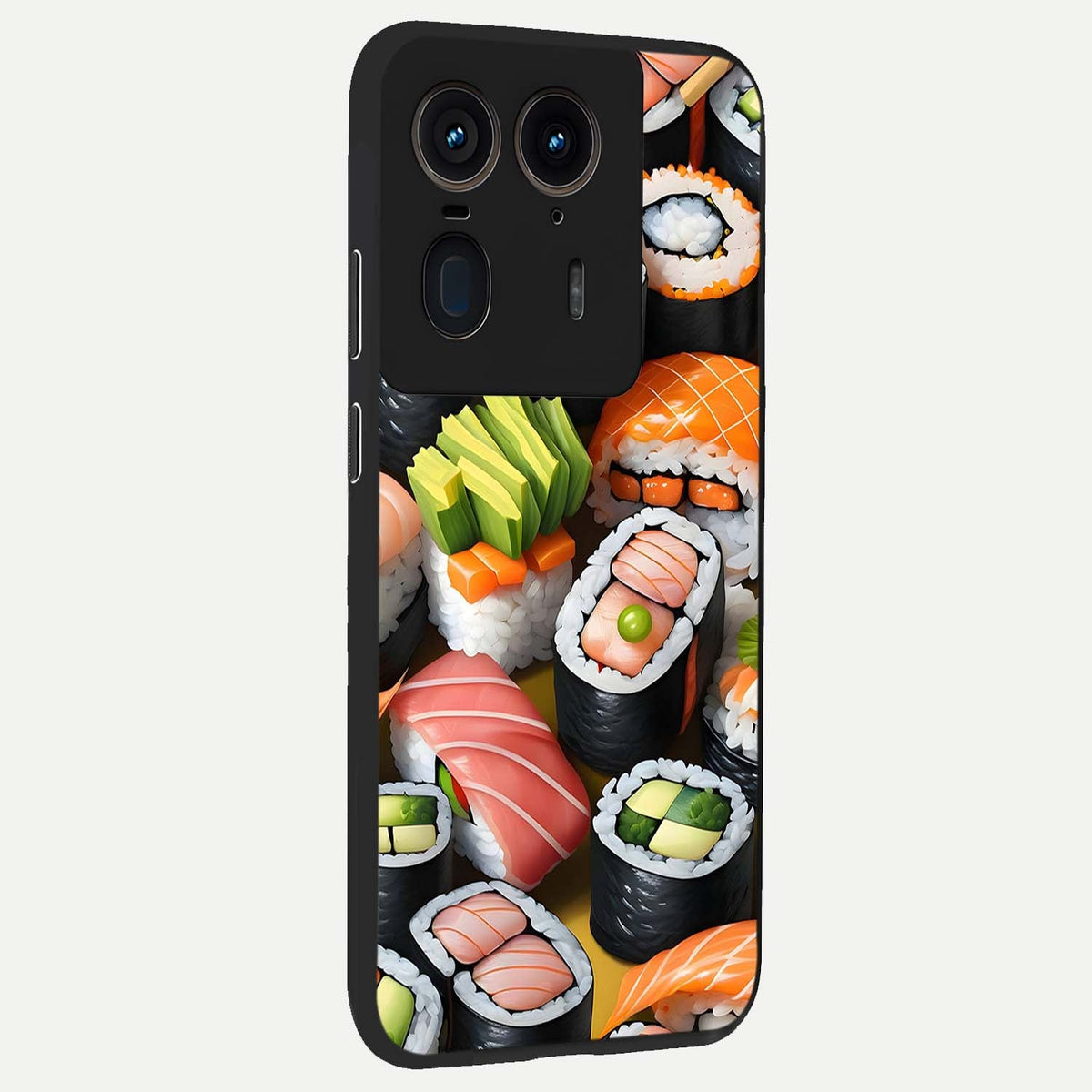 Sushi Food Pattern back cover For Moto Edge 50 Ultra slim fit glass case with vibrant aesthetic design
