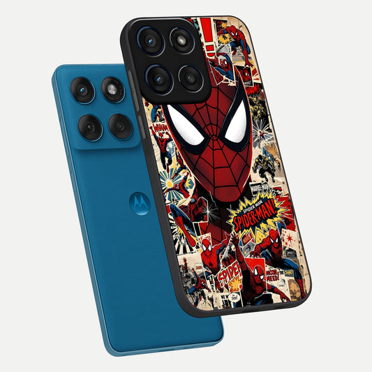 Aesthetic Wonder Spider phone case For Moto Edge 60 showing premium glass back cover with detailed artwork