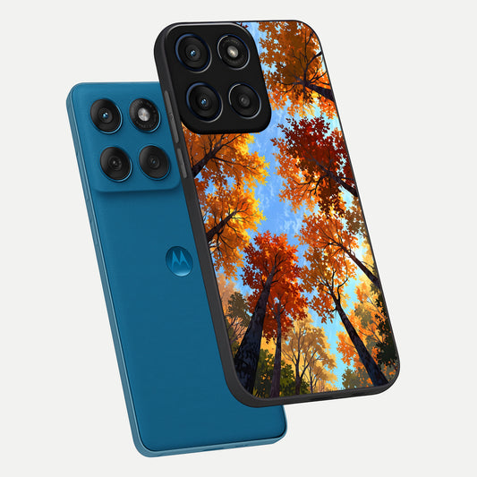 Autumn Sky Rise phone case For Moto Edge 60 showing premium glass back cover with detailed artwork