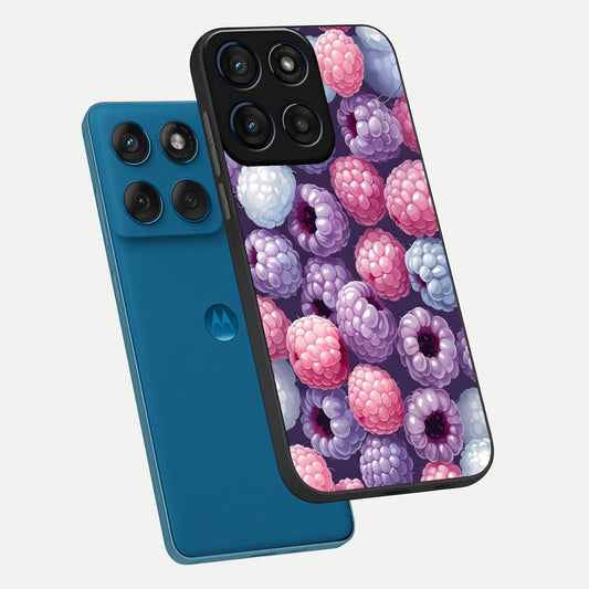Berry Candy Pop phone case For Moto Edge 60 showing premium glass back cover with detailed artwork