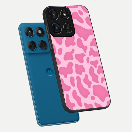 Pinkish Scenery phone case For Moto Edge 60 showing premium glass back cover with detailed artwork