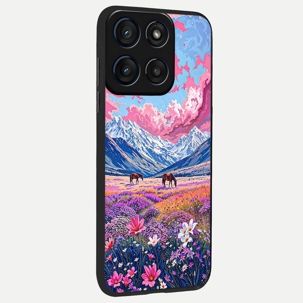 Blossom Valley Dream back cover For Moto Edge 60 slim fit glass case with vibrant aesthetic design