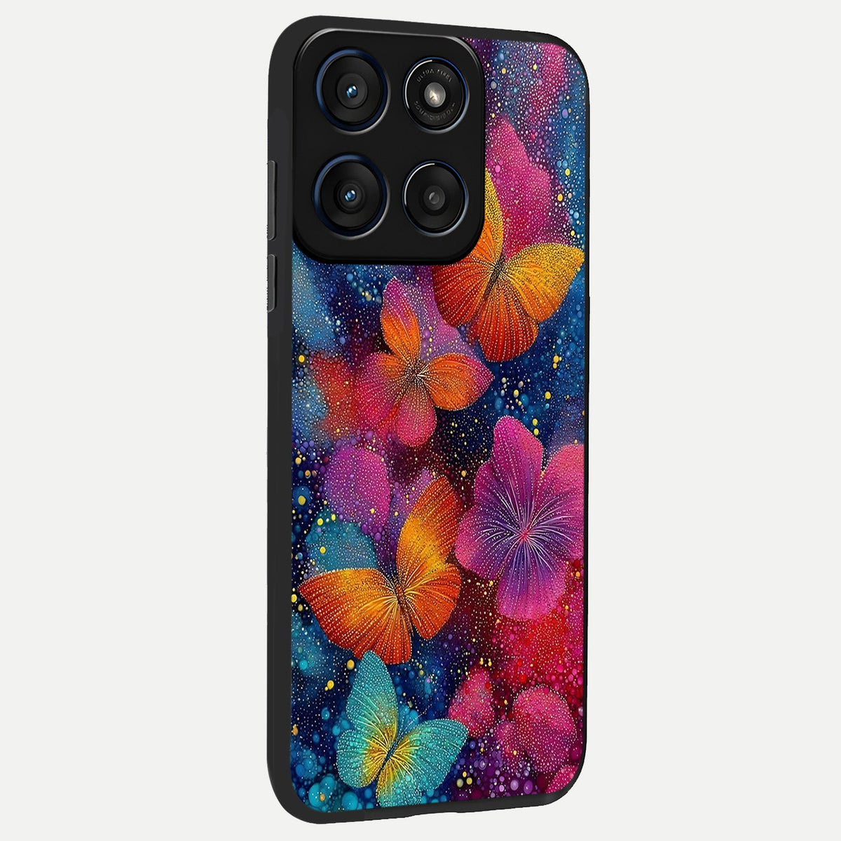 Butterfly Dream Mist back cover For Moto Edge 60 slim fit glass case with vibrant aesthetic design
