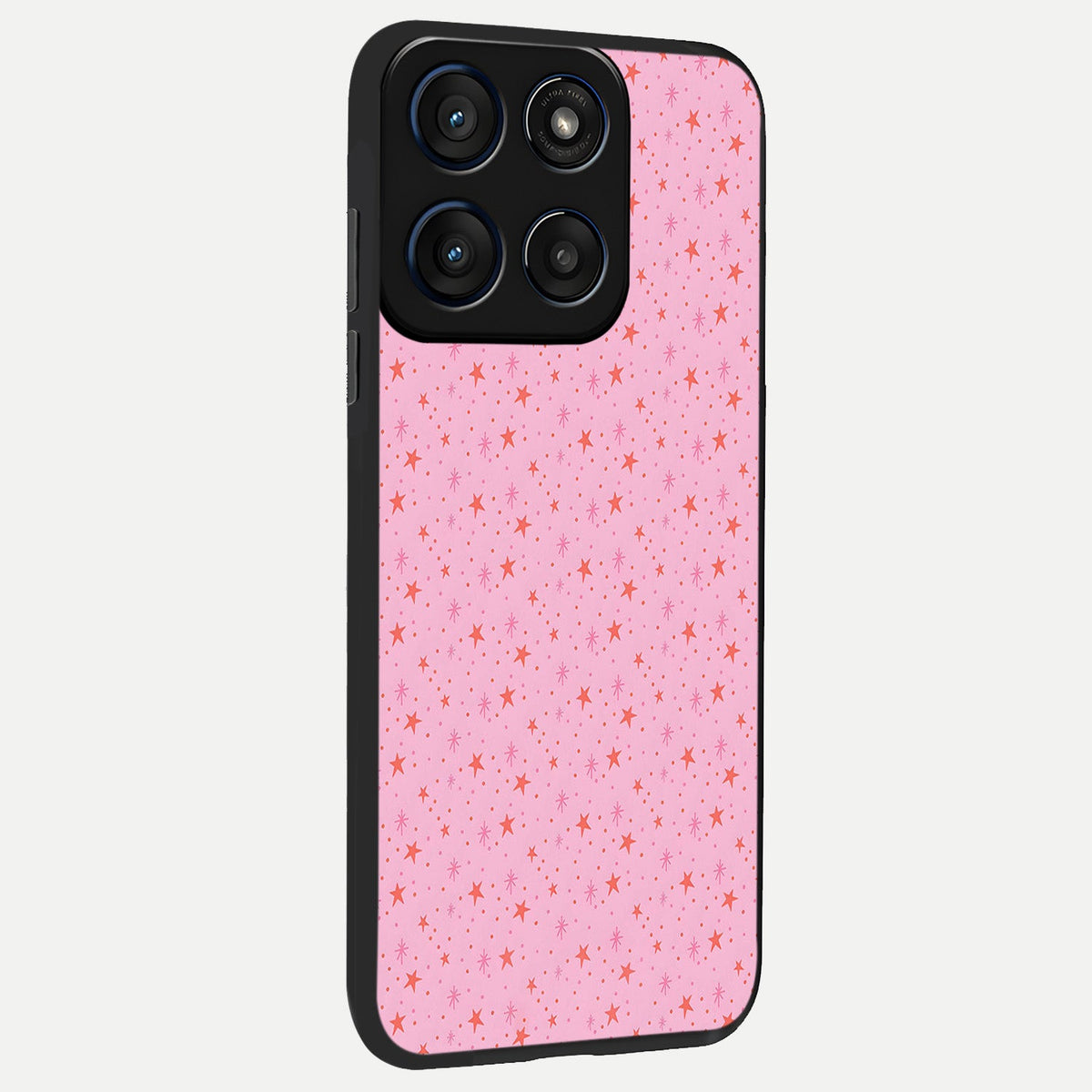 Cosmic Pink Sparkle back cover For Moto Edge 60 slim fit glass case with vibrant aesthetic design