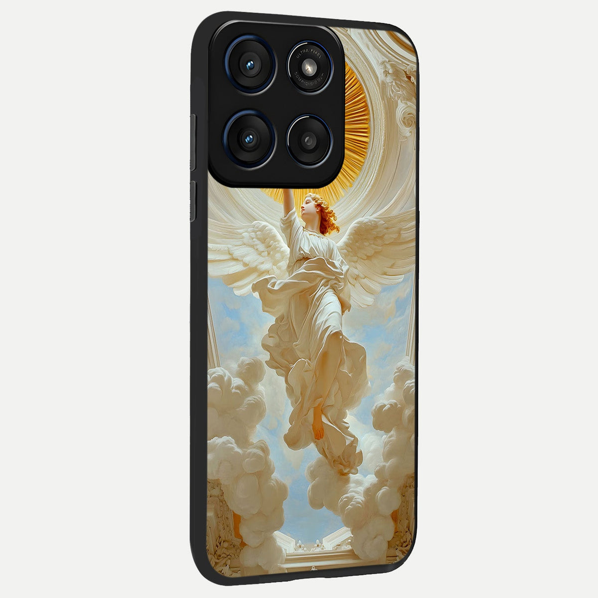 Divine Light Angel back cover For Moto Edge 60 slim fit glass case with vibrant aesthetic design