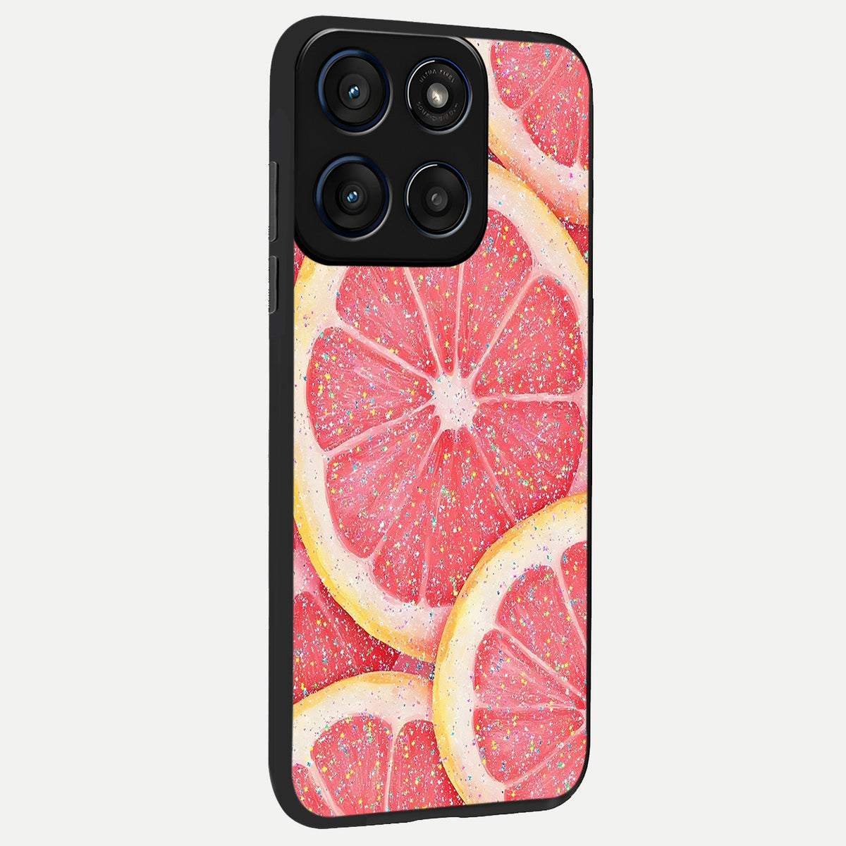 Glitter Grapefruit back cover For Moto Edge 60 slim fit glass case with vibrant aesthetic design