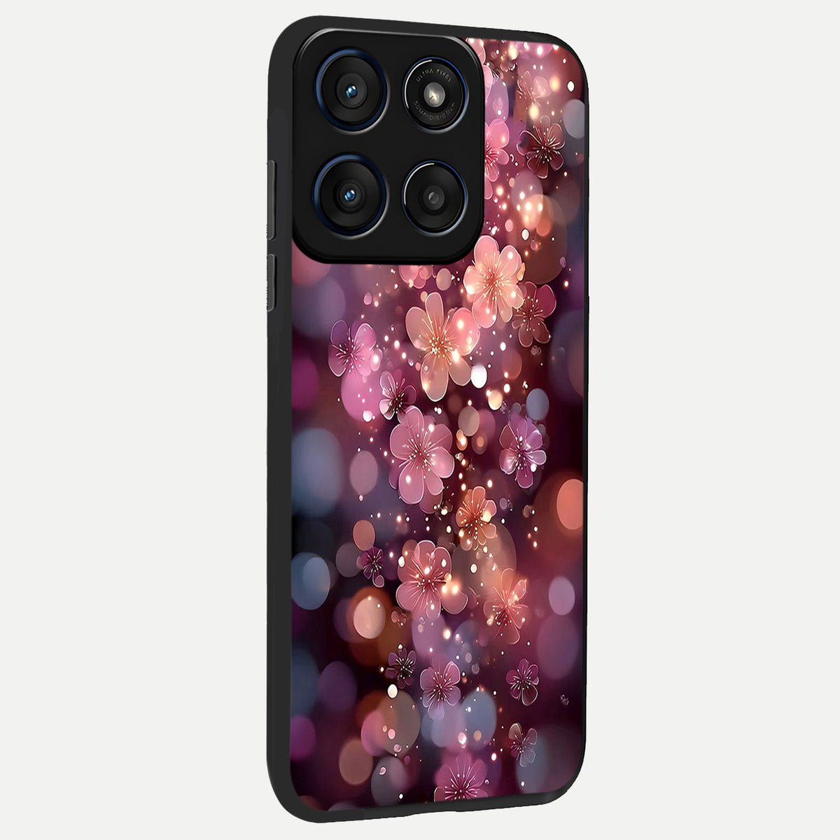 Glowing Petal Bliss back cover For Moto Edge 60 slim fit glass case with vibrant aesthetic design