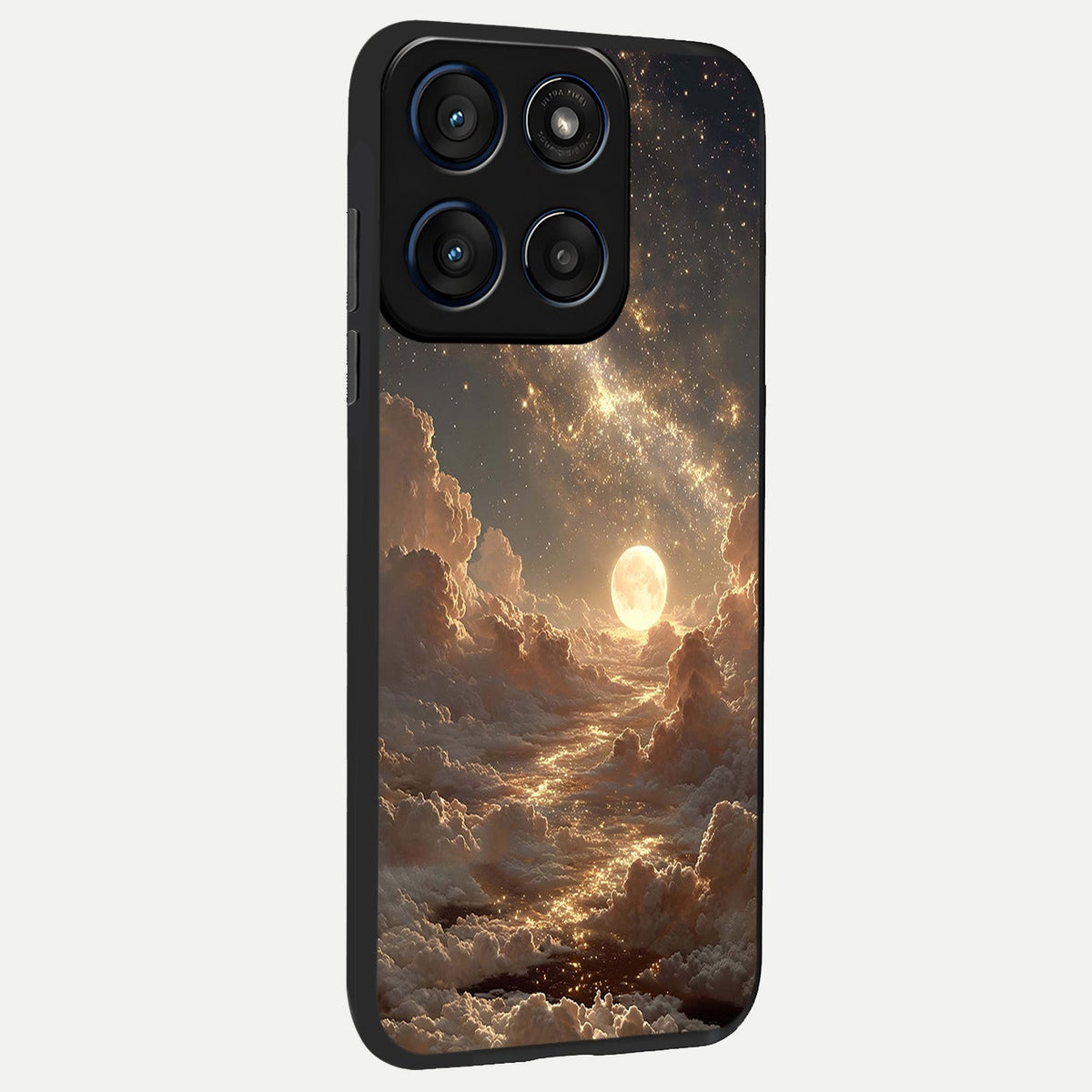 Golden Sky Dream back cover For Moto Edge 60 slim fit glass case with vibrant aesthetic design