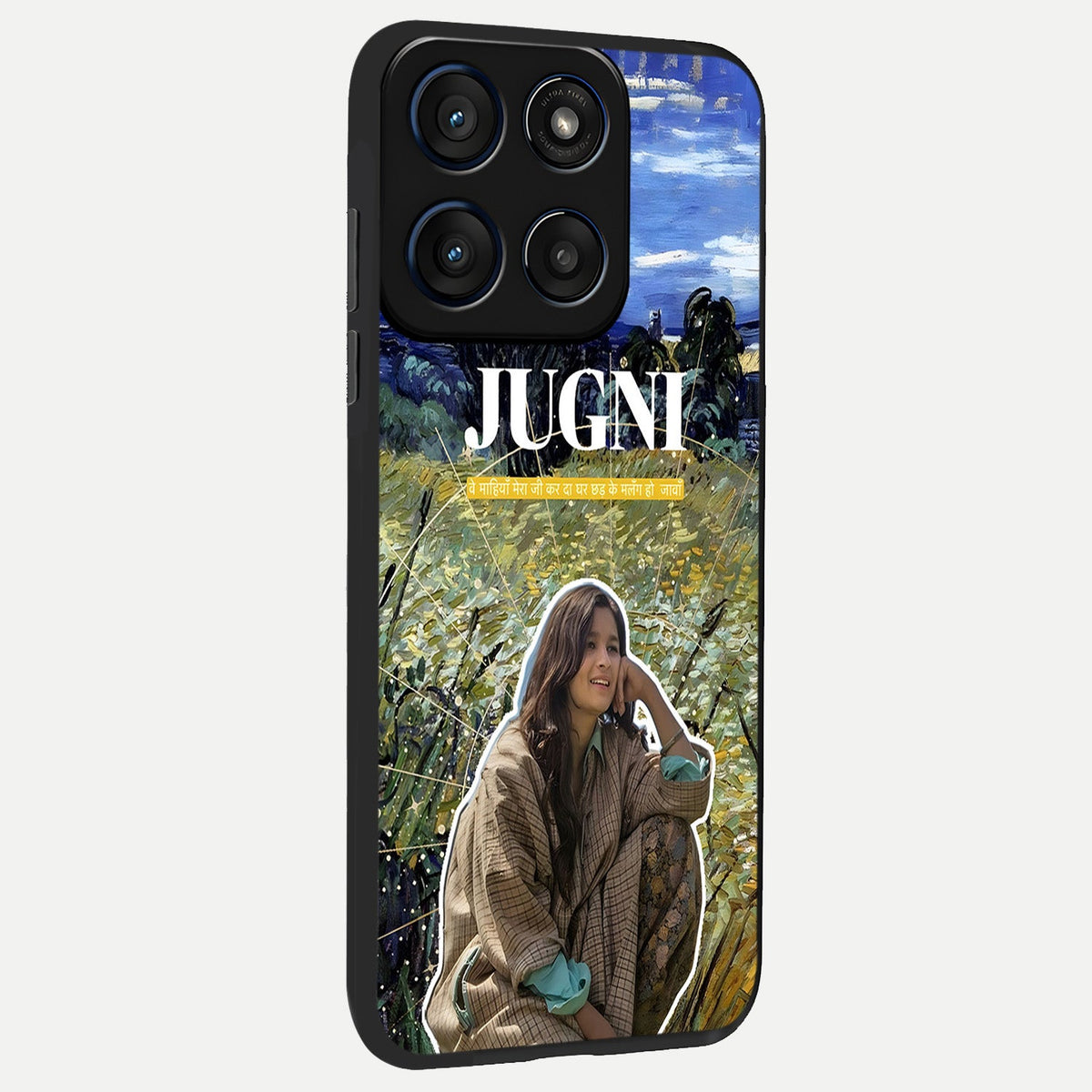 Jugni Soul Vibes back cover For Moto Edge 60 slim fit glass case with vibrant aesthetic design
