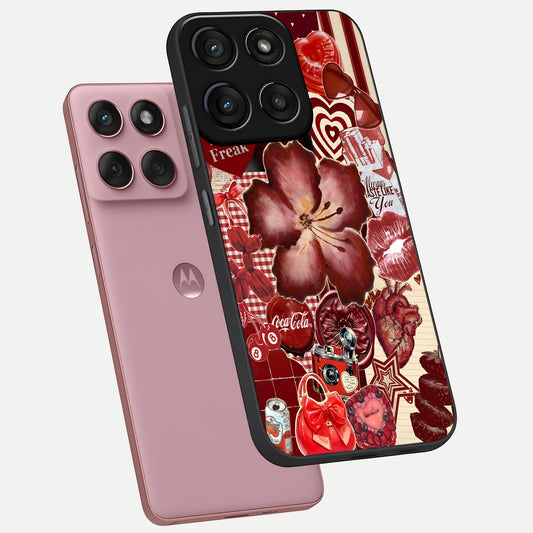 Aesthetic Little Freak phone case For Moto Edge 60 Fusion showing premium glass back cover with detailed artwork
