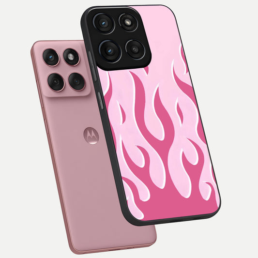 Blush Flame Energy phone case For Moto Edge 60 Fusion showing premium glass back cover with detailed artwork