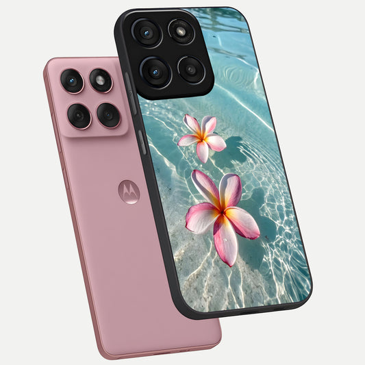 Floating Bloom Bliss phone case For Moto Edge 60 Fusion showing premium glass back cover with detailed artwork