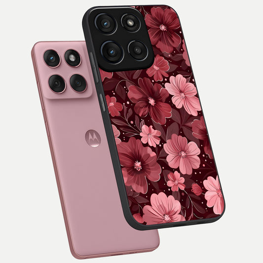 Flower Blush Bloom phone case For Moto Edge 60 Fusion showing premium glass back cover with detailed artwork