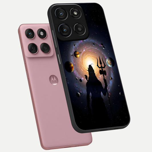 Galactic Shiva Vision phone case For Moto Edge 60 Fusion showing premium glass back cover with detailed artwork