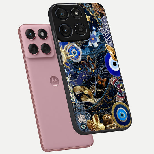 Golden Moon Magic phone case For Moto Edge 60 Fusion showing premium glass back cover with detailed artwork