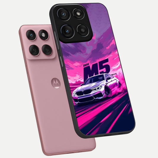 MS Neon Car phone case For Moto Edge 60 Fusion showing premium glass back cover with detailed artwork