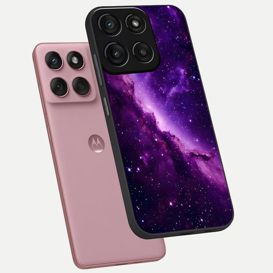 Purple Shade Sky phone case For Moto Edge 60 Fusion showing premium glass back cover with detailed artwork