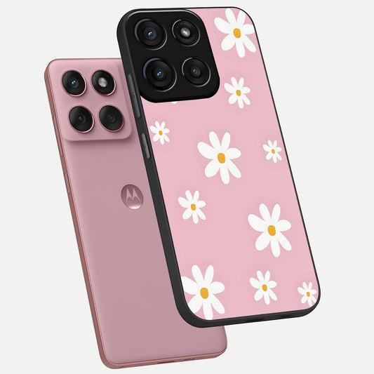 Soft Daisy Bliss phone case For Moto Edge 60 Fusion showing premium glass back cover with detailed artwork