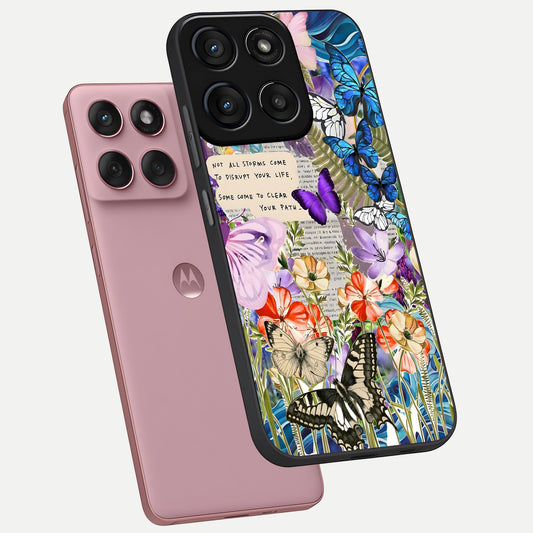 Storm Path Bloom phone case For Moto Edge 60 Fusion showing premium glass back cover with detailed artwork