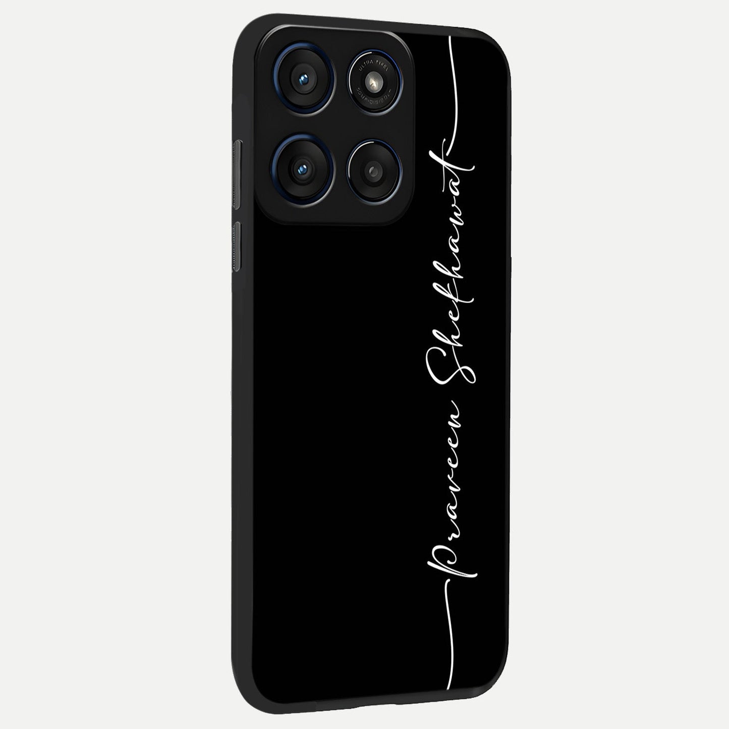 Black Tune Custom Name back cover For Moto Edge 60 Fusion slim fit glass case with vibrant aesthetic design