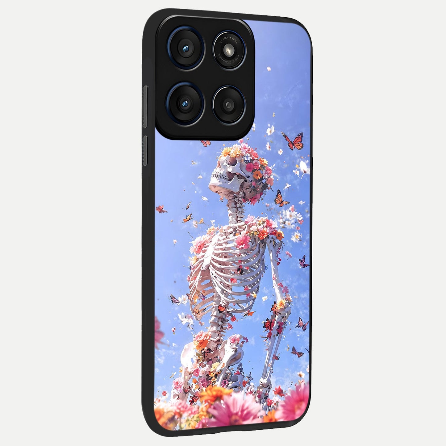 Bloom Beyond Bones back cover For Moto Edge 60 Fusion slim fit glass case with vibrant aesthetic design