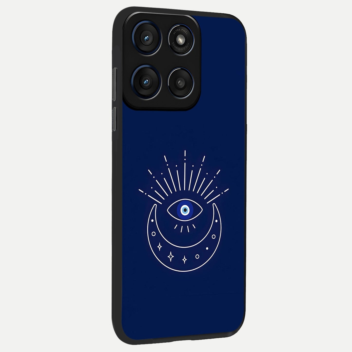 Blue Evil Eye back cover For Moto Edge 60 Fusion slim fit glass case with vibrant aesthetic design