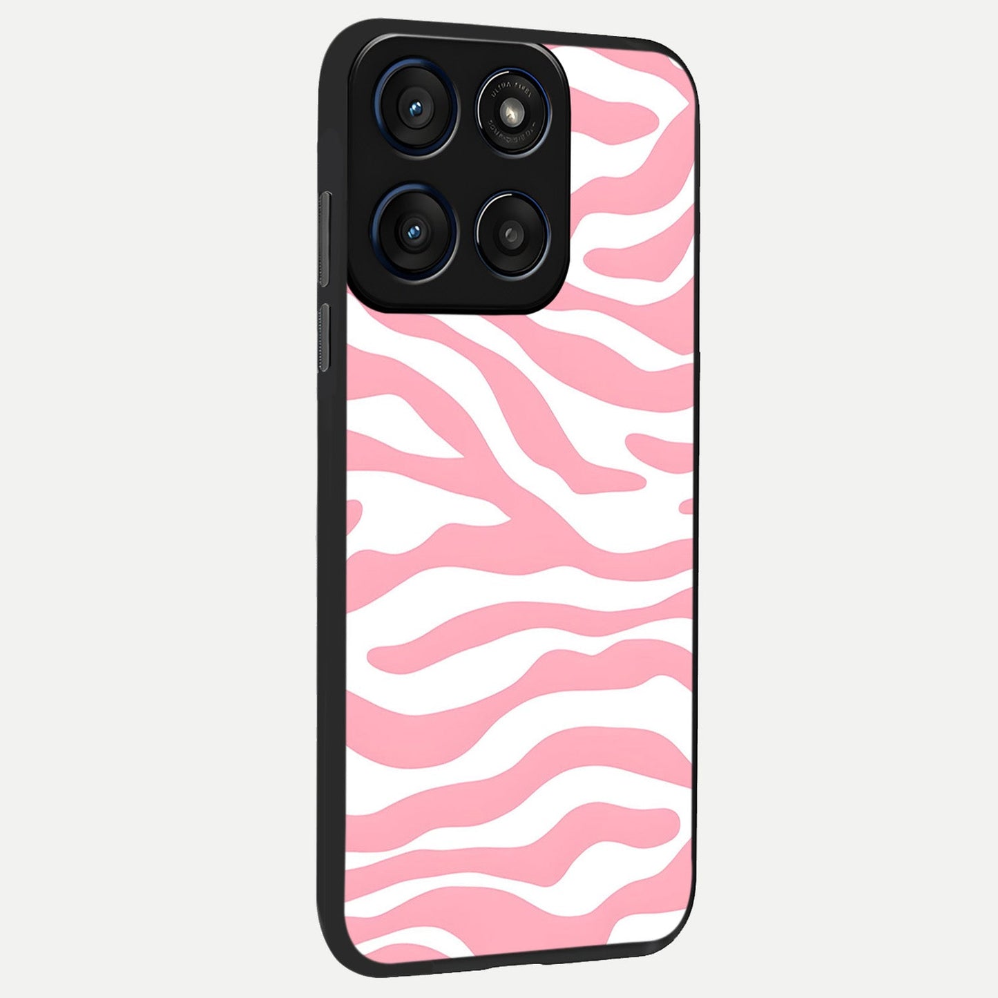 Blush Zebra Flow back cover For Moto Edge 60 Fusion slim fit glass case with vibrant aesthetic design