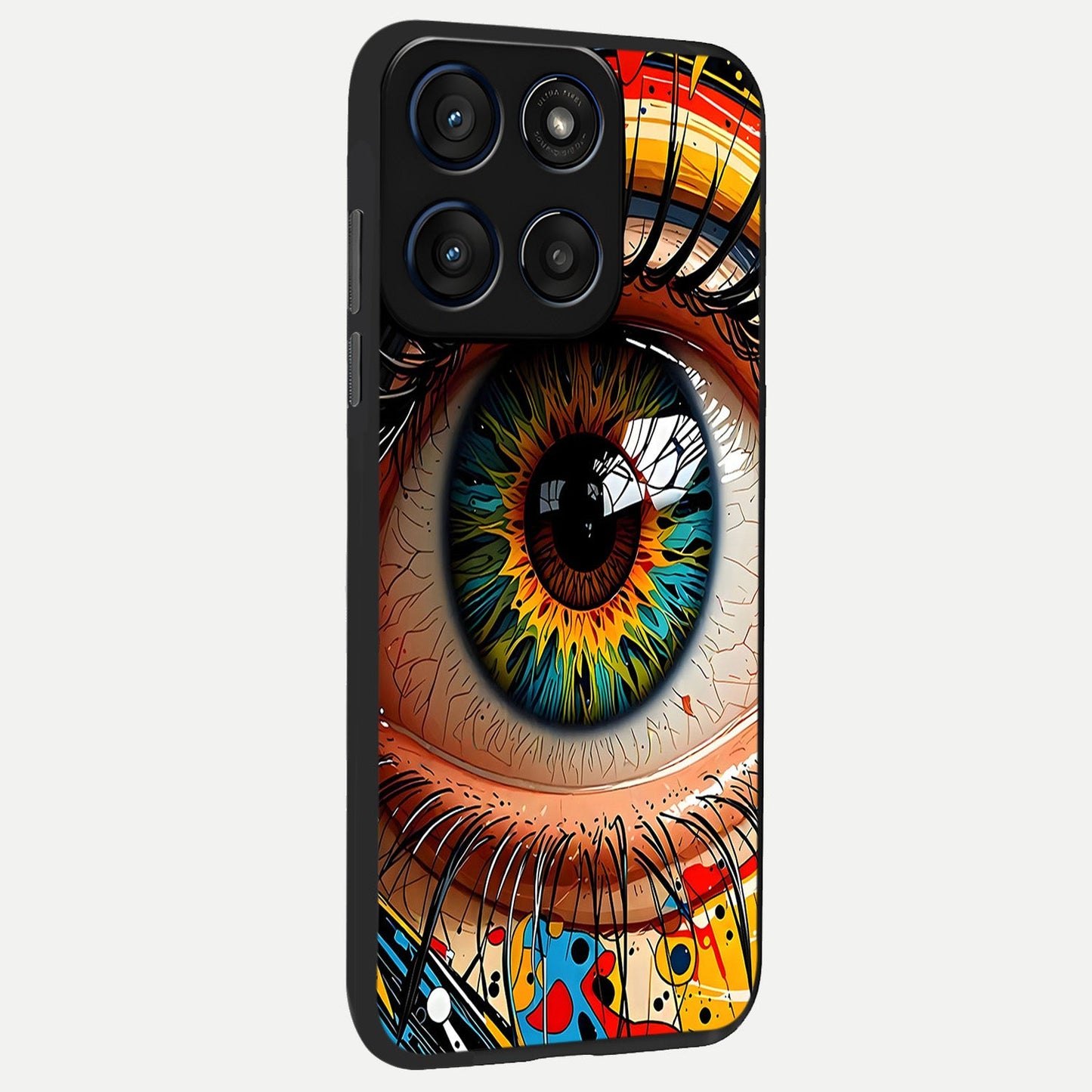 Colorful Eye back cover For Moto Edge 60 Fusion slim fit glass case with vibrant aesthetic design