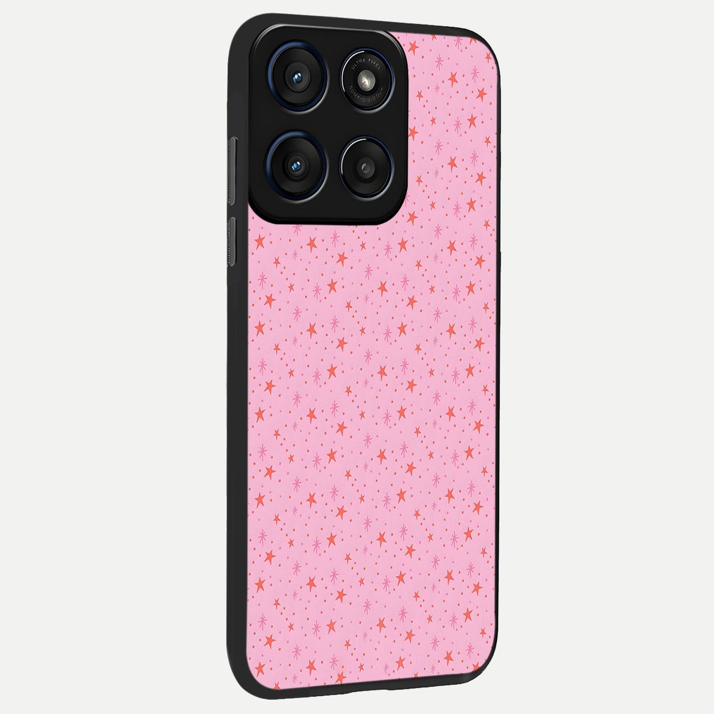 Cosmic Pink Sparkle back cover For Moto Edge 60 Fusion slim fit glass case with vibrant aesthetic design