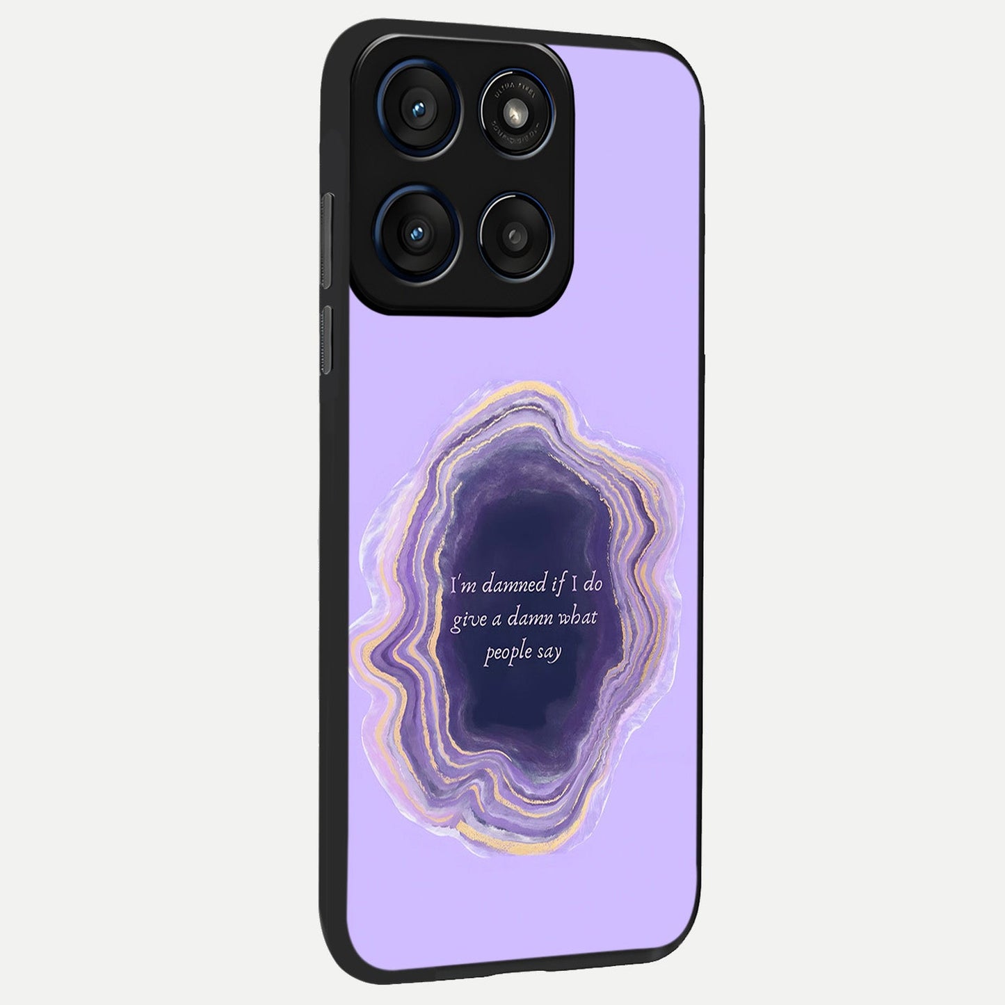 Damned People Quote back cover For Moto Edge 60 Fusion slim fit glass case with vibrant aesthetic design