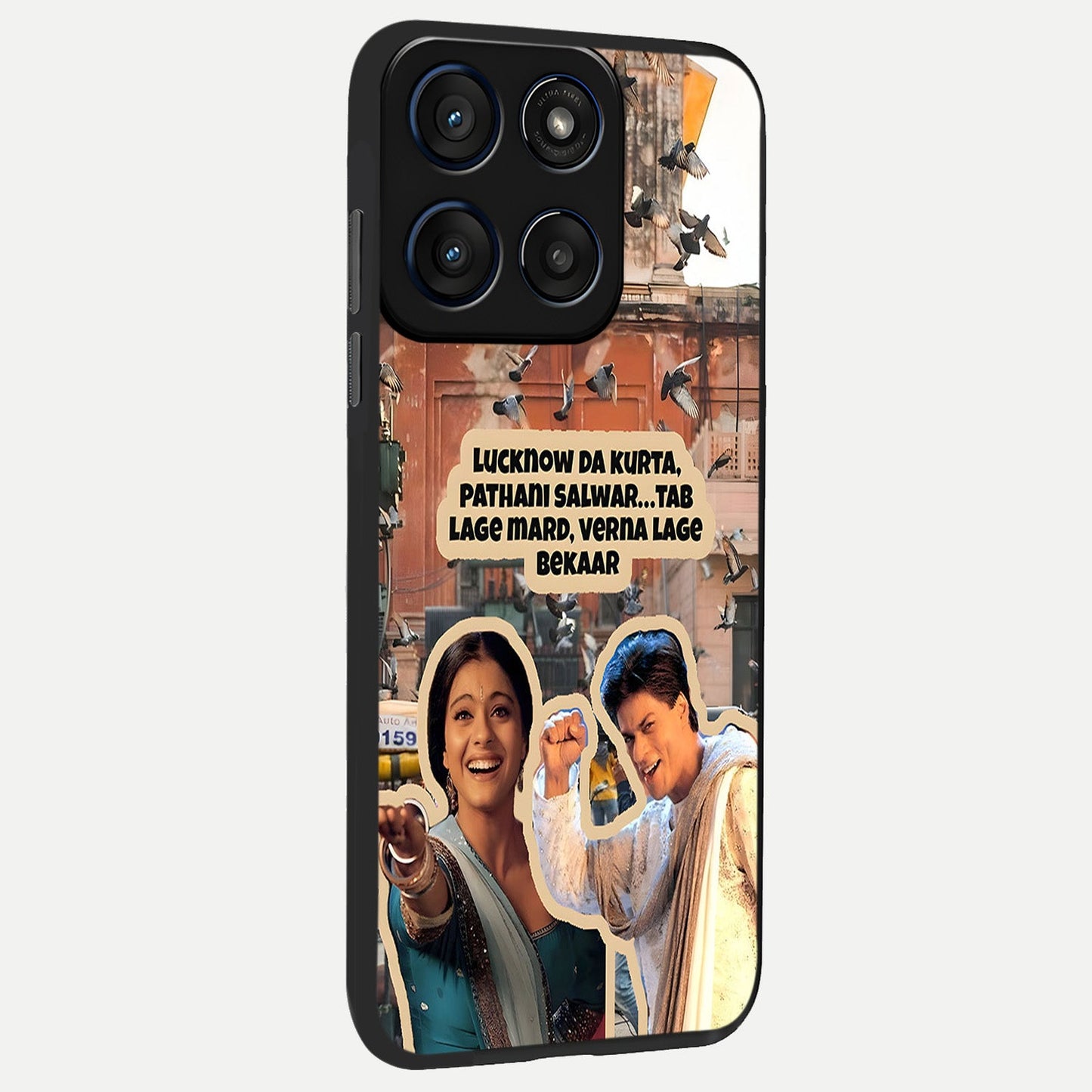 Desi Retro Vibes back cover For Moto Edge 60 Fusion slim fit glass case with vibrant aesthetic design