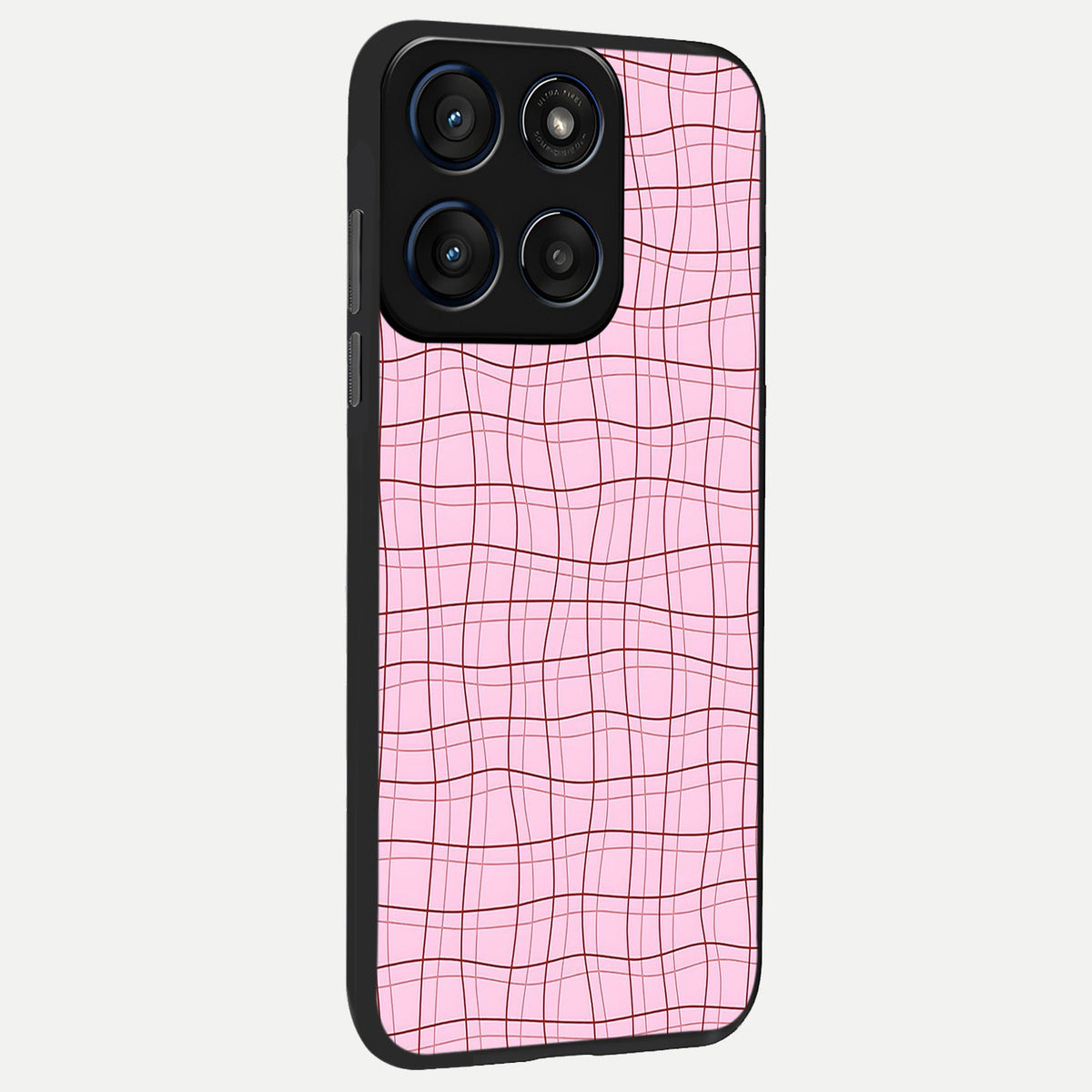 Soft Grid Bliss back cover For Moto Edge 60 Fusion slim fit glass case with vibrant aesthetic design